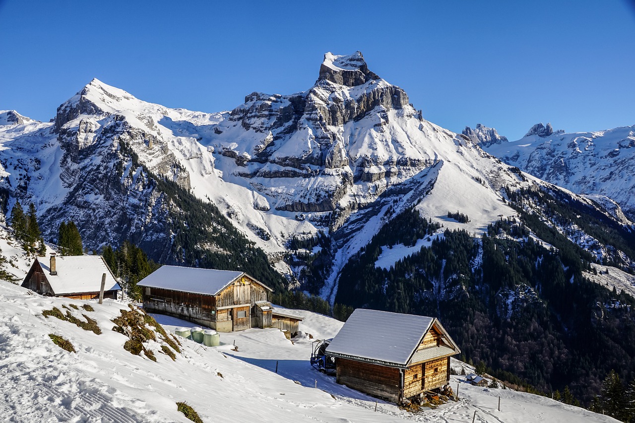 winter, mountain, alps